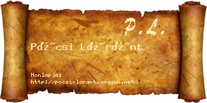 Pócsi Lóránt névjegykártya